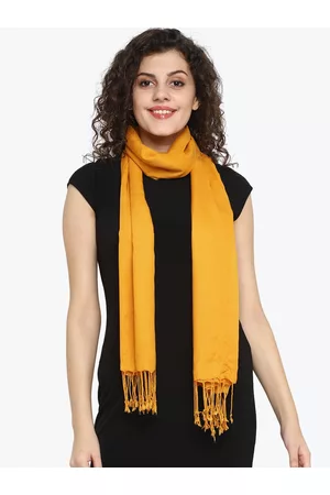 Aditi Wasan Women Mustard Yellow Solid Stole