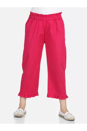 Cutiekins Girls Magenta Solid Regular Fit Capris