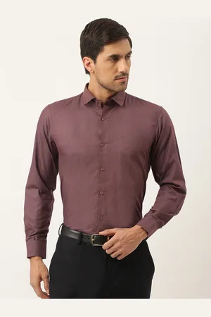 SOJANYA Men Burgundy Classic Fit Formal Shirt