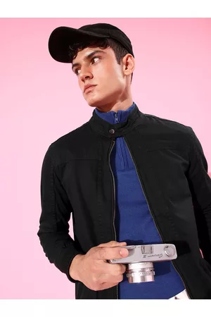 WROGN Men Black Solid Bomber Jacket