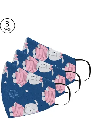 Tossido Kids Blue Pack Of 3 Reusable 3-Ply Cloth Masks