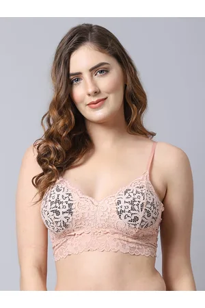 Buy PrettyCat Red Floral Cotton Blend Push-Up Bra For Women (PC-BR