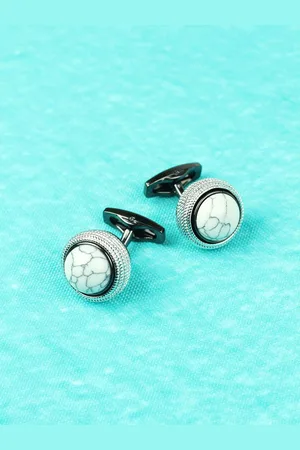 Tossido Men Printed Brass Metal Premium Cufflink