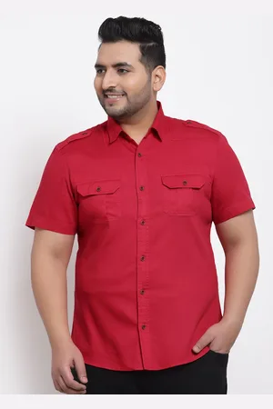 Pluss Men Red Classic Casual Shirt