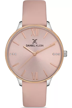 Daniel Klein Premium Women Pink Dial & Pink Leather Bracelet Style Straps Analogue Watch