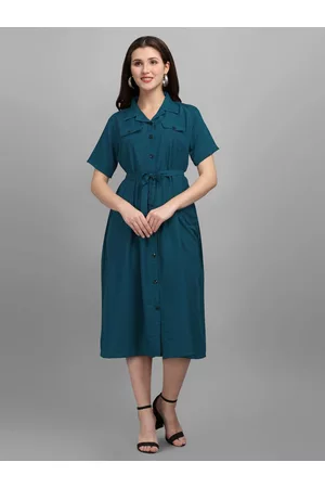 GUFRINA Women Green Solid Shirt Dress