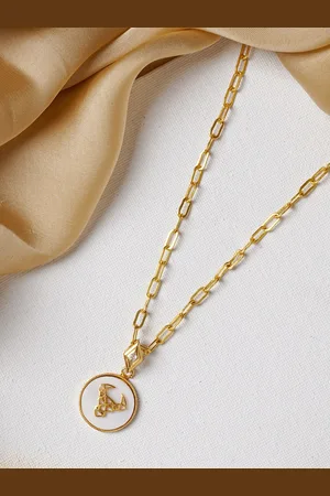 Joker & Witch 18K Gold-Plated & White Brass Taurus Zodiac Handcrafted Necklace