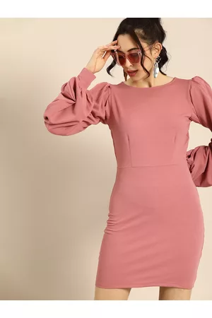 ATHENA Puff Sleeves Bodycon Dress