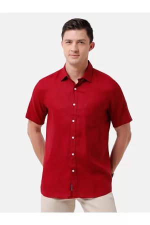 Linen Club Men Solid Sustainable Casual Regular Fit Linen Shirt