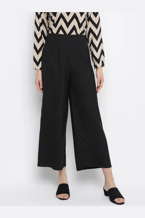 Mayra Women Black Straight Fit High-Rise Pleated Trousers