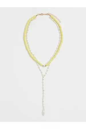 H&M Women Yellow & white Two-Strand Necklace