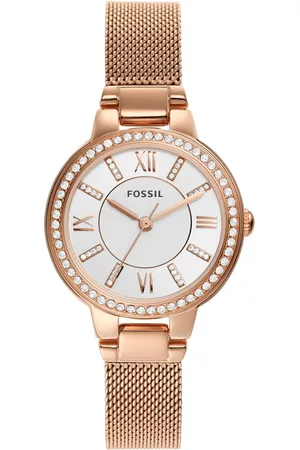 Fossil Women Watches - Women White Embellished Dial& Rose Gold-Plated Analogue Watch ES5111
