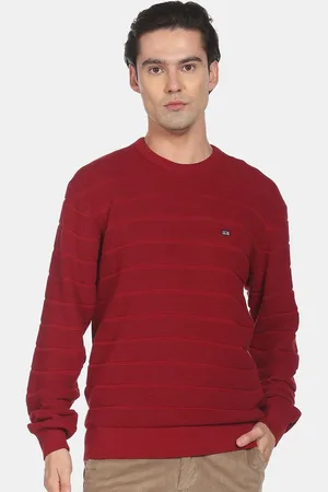 Arrow Men Striped Round Neck Long Sleeves Pullover