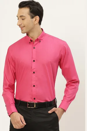 SOJANYA Men Pink Pure Cotton Solid Classic Formal Shirt
