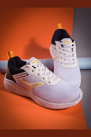 ACTION Men White & Navy Blue Mesh Running Non-Marking Sports Shoes