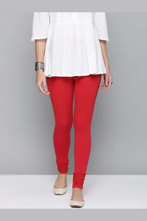 HERE&NOW Women Red Solid Leggings