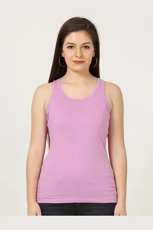 Fleximaa Women Solid Pure Cotton Tank Top