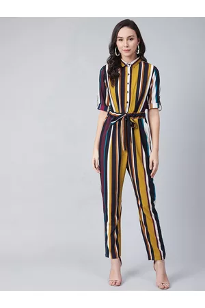 Rare Fashion Women Multicoloured Striped Jumpsuit