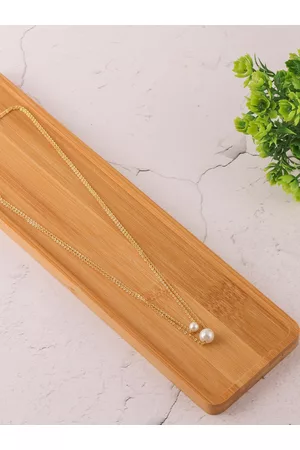 Brandsoon Gold-Toned Brass Gold-Plated Feather Necklace