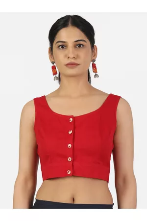 Red Solid Saree Blouse