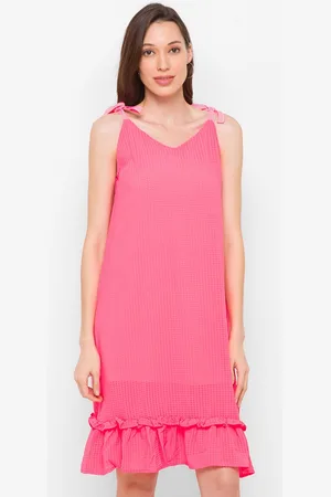 Globus Women Pink Checked A-Line Dress