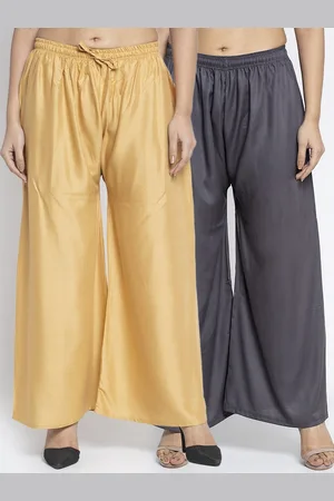 Jinfo Women Pack of 2 Flared Knitted Palazzos