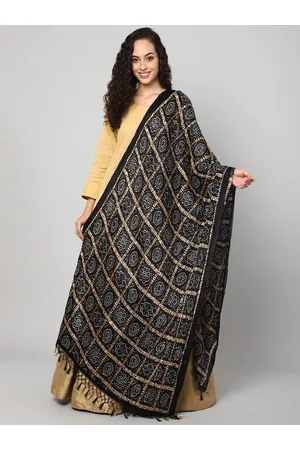 Aditi Wasan Black & White Printed Bandhani Dupatta
