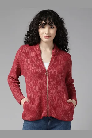 Cayman Women Red Knitted Cardigan