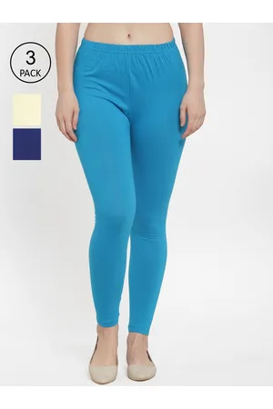 Jinfo Women Pack of 3 Solid Ankle Length Cotton Leggings
