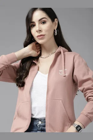 Roadster Women Pink Hooded Sweatshirt