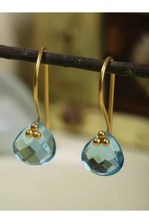 Berserk Gold-Toned & Blue Classic Drop Earrings