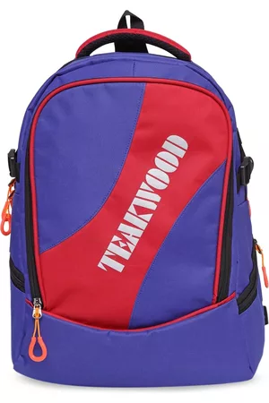 Teakwood Leathers Unisex Violet & Red Colourblocked Backpack