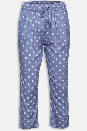 Oxolloxo Girls Blue Polka Dots Printed Pleated Regular Trousers