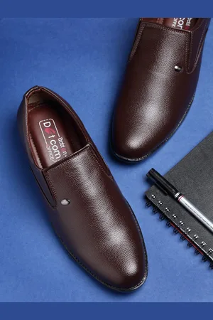 ACTION Men Brown Solid Formal Slip-On Shoes
