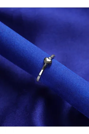 Priyaasi Women 925 Sterling Silver AD-Studded Adjustable Finger Ring