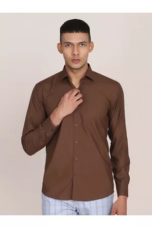 Tahvo Men Brown Comfort Slim Fit Formal Shirt