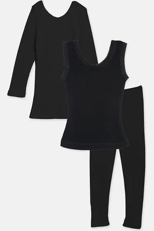 Kanvin Girls Black Thermal Set
