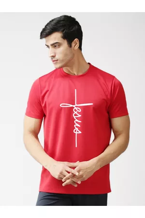 EPPE Men Red Typography Printed Sports T-shirt