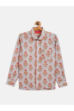 Vastramay Boys Multicoloured Floral Opaque Printed Party Shirt