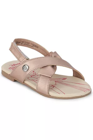 toothless Girls Rose Gold Printed Disney Princess Fashion Sandals