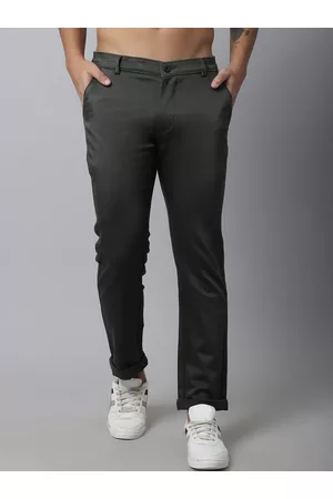 Rodamo Men Green Slim Fit Regular Cotton Trouser