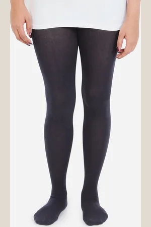 Bonjour Girls Black Solid Stockings