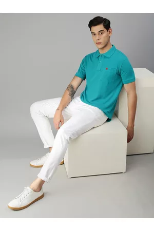 ONN Men Sea Green Polo Collar T-shirt