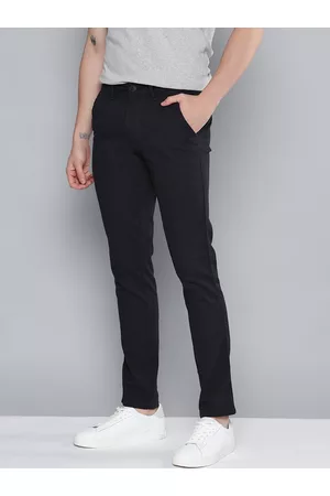 Mast & Harbour Men Black Solid Chinos Trousers