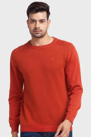 ColorPlus Men Round Neck Ribbed Long Sleeves Cotton Pullover