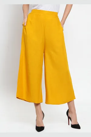 Clora Creation Women Mustard Regular Fit Solid Culottes