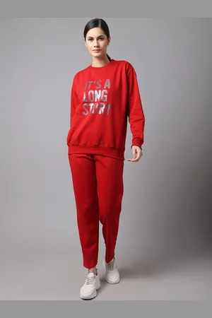 VIMAL JONNEY Women Typographic Print Cotton Tracksuit