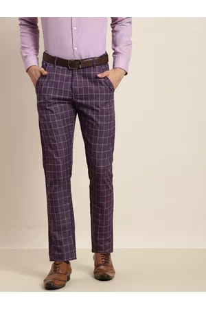 Topman skinny stacker mini checked suit pants in brown | ASOS
