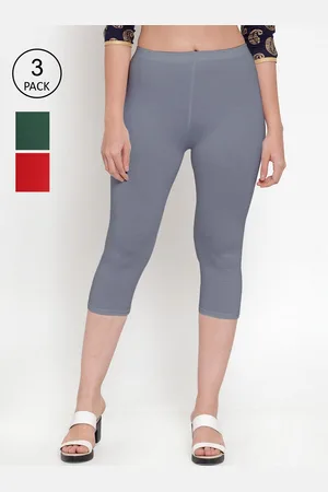Jinfo Women Set Of 3 Super Combod Cotton Lycra Capris