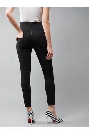 DOLCE CRUDO Women Black Solid Jeggings
